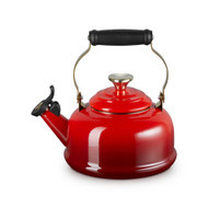 Le Creuset Classic Whistling Kettle in Cerise With Gold Heart Knob