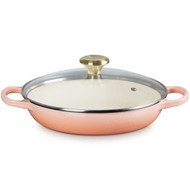 Le Creuset Cast Iron Braiser in Pêche With Glass Lid