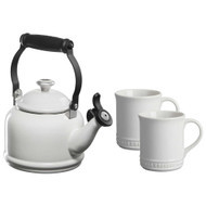 Le Creuset Demi Kettle and Mugs Set in White