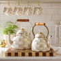 MacKenzie-Childs Mocha Check 2-Quart Tea Kettle
