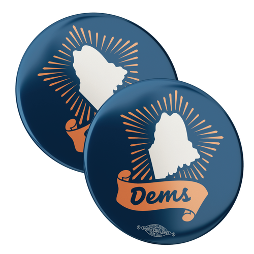 Maine Logo Icon On Navy (2.25" Pin-Back Button -- Pack Of Two!)