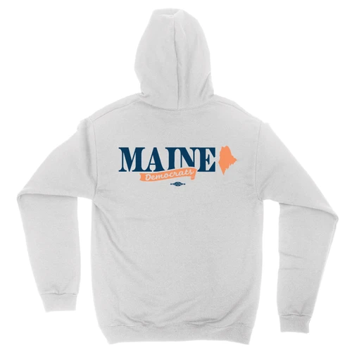 Maine Logo (White Pullover Hoodie)
