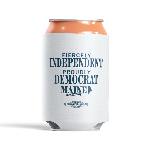 Fiercely Independent Proudly Democrat (White Can Cooler)