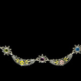 Wildflower  Crescent Necklace details in Sterling Silver, Gemstones, Enamel by Bowman Originals, 941-302-9594