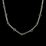 Engraved custom Harvest link chain necklace handmade in sterling silver by Bowman Originals, Sarasota, 941-302-9594