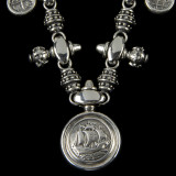 Handmade Galleon Necklace in Sterling Silver by Bowman Originals, Sarasota, 941-302-9594.