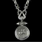 Lady Godiva Necklace Pendant handmade  in Sterling Silver by Bowman Originals, Sarasota, 941-302-9594.