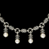 Sterling Silver and Eight Pearl link Necklace by Bowman Originals, Sarasota, 941-302-9594