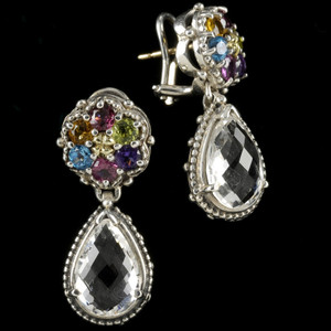 These enchanting Sterling Silver Gemstone Cluster Drop Earrings are a vibrant celebration of color and elegance. These earrings effortlessly combine glamour with playfulness, offering a touch of luxurious charm in every angle.Handmade in the USA. 100% Guarantee.Call or text 941-302-9594. www.BowmanOriginals.com
 These enchanting Sterling Silver Gemstone Cluster Drop Earrings are a vibrant celebration of color and elegance. These earrings effortlessly combine glamour with playfulness, offering a touch of luxurious charm in every angle.Handmade in the USA. 100% Guarantee.Call or text 941-302-9594. www.BowmanOriginals.com