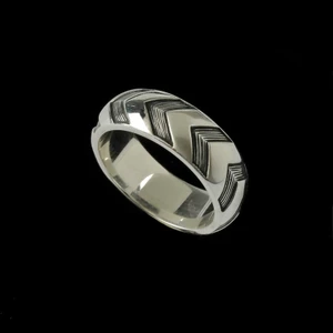 Chevron Ring Band | Sterling Silver | Handmade