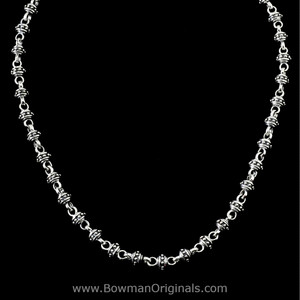 Sterling Silver Pegasus Chain Link Layering Necklace handmade by Bowman Originals.  
5/16 inch wide links. Sarasota, Fl. Sterling Silver Pegasus Chain Link Layering Necklace handmade by Bowman Originals.  
5/16 inch wide links. Sarasota, Fl.