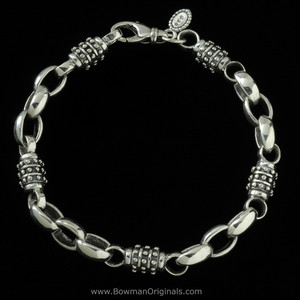 Achilles Chain Link Bracelet in Sterling Silver by Bowman Originals, handmade in Sarasota, FL
