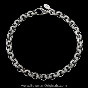 Fleur de Lis Chain Link Bracelet – Handmade Sterling Silver