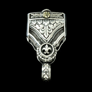 Belt Slide handmade in Sterling Silver and 18 k Gold by Bowman Originals, USA Belt Slide handmade in Sterling Silver and 18 k Gold by Bowman Originals, USA