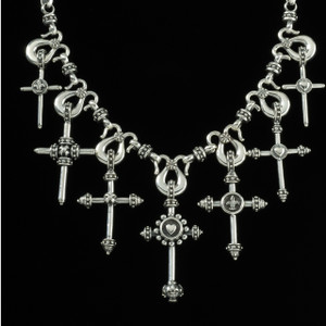 Seven Cross Necklace handmade in Sterling Silver by Bowman Originals, USA Seven Cross Necklace handmade in Sterling Silver by Bowman Originals, USA