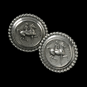 Lady Godiva Earrings with 14 k Gold posts and Omega Backs by Bowman Originals, USA Lady Godiva Earrings with 14 k Gold posts and Omega Backs by Bowman Originals, USA