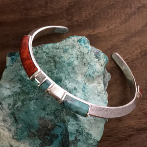 Organic Silver Cuff Bracelet, Chrysocolla, handmade by Bowman Originals Organic Silver Cuff Bracelet, Chrysocolla, handmade by Bowman Originals