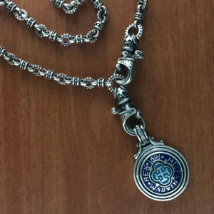 Sterling Silver and Enamel Necklace, pendant and chain by Bowman Originals, Sarasota, 941-302-9594