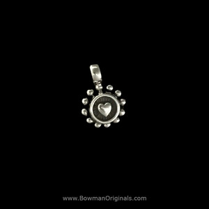 Heart Pendant, Beaded Sterling Silver, handmade by Bowman Originals, Sarasota, Florida, 941-302-9594 Heart Pendant, Beaded Sterling Silver, handmade by Bowman Originals, Sarasota, Florida, 941-302-9594