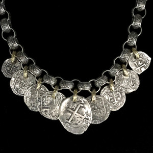 Perfect for those who appreciate the beauty of nature and the allure of old-world coins, this Sterling Silver and 18k Gold Laurel Leaf Necklace  is a captivating accessory that brings both elegance and a bit of playful melody to any outfit.Handmade in the USA.100% Guarantee. Call or Text 941-302-9594. www.BowmanOriginals.com