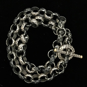 Elegant Handmade Leaf Design Black Enamel Chain Link Toggle Necklace. 100% Guarantee. USA. Call or text 941-302-9594. Visit www.BowmanOriginals.com. | BowmanOriginals