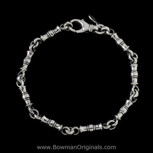 Greek Vase Chain Link Bracelet in Sterling Silver by Bowman Originals, featuring 6.5mm wide links, handmade in Sarasota, FL
Greek Vase Chain Link Bracelet in Sterling Silver by Bowman Originals, featuring 6.5mm wide links, handmade in Sarasota, FL