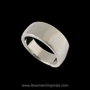 Sterling Silver Wide Band Ring,  3/8 inch (9mm) wide, handmade by Bowman Originals, Sarasota, Florida.