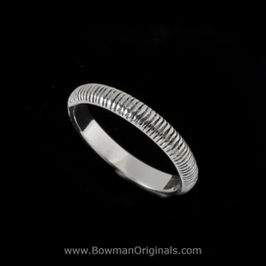 Sterling Silver Ribbed Band Ring, 1/8 inch, (3mm) wide, Handmade by Bowman Originals, Sarasota, Florida