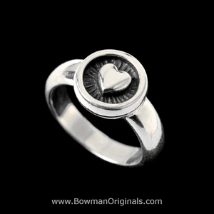 Sterling Silver Heart Ring handmade by Bowman Originals, Sarasota, Florida, USA