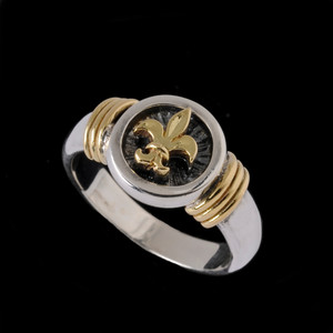 This timeless and elegant Fleur de Lis ring is a symbol of purity and royalty.  A perfect gift for that special someone in your life. Sterling Silver and 18k Gold. Handmade in the USA. 100% guarantee.Call or text  941-302-9594. www.BowmanOriginals.com  This timeless and elegant Fleur de Lis ring is a symbol of purity and royalty.  A perfect gift for that special someone in your life. Sterling Silver and 18k Gold. Handmade in the USA. 100% guarantee.Call or text  941-302-9594. www.BowmanOriginals.com