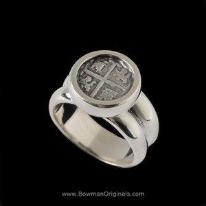Handmade Sterling Silver Spanish Medallion Ring by Ned Bowman of Bowman Originals, Sarasota
Handmade Sterling Silver Spanish Medallion Ring by Ned Bowman of Bowman Originals, Sarasota