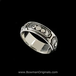 Sterling Silver Panel Ring Band handmade by Bowman Originals, Sarasota, Florida, USA