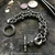 On the work bench - Handmade two row sterling silver link toggle bracelet by Ned Bowman Originals,  Sarasota,  Florida, USA
