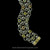 Handmade Laurel Leaf Bracelet in sterling silver and 18k gold with multi-gemstones and vitreous enamel by Bowman Originals
 Handmade Laurel Leaf Bracelet in sterling silver and 18k gold with multi-gemstones and vitreous enamel by Bowman Originals