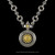 Sundial pendant link necklace handmade in Sterling Silver and 18k Gold by Bowman Originals, Sarasota, Fl. USA