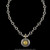 Sundial necklace in Sterling Silver and 18k Gold with 10 mm chain links, chain detail