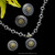 Suite of Sundial Necklace, Earrings and Ring in Sterling Silver and 18k Gold by Bowman Originals, Sarasota, Fl. USA