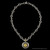 Sundial pendant link necklace handmade in Sterling Silver and 18k Gold by Bowman Originals, full view
