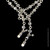Lion Belt Chain Link Layering Necklace in Sterling Silver, 44 inches long, handmade by Bowman Originals, detail view. 
