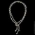 Lion Belt Chain Link Layering Necklace in Sterling Silver, 44 inches long, handmade by Bowman Originals, full view. 