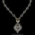 Almandine Garnet heart necklace with 10 mm Sterling Silver chain links, chain detail
