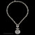 Lady Godiva pendant chain link necklace handcrafted in Sterling Silver by Bowman Originals, full view
