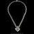 Heart chain link necklace handcrafted in Sterling Silver by Bowman Originals, full view
