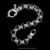 Laurel Leaf Hook Bracelet in Sterling Silver with Black Vitreous Enamel, handmade by Bowman Originals, right view
