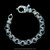 Sterling Silver, Blue Sapphire and Blue Enamel Laurel Leaf Hook Bracelet handmade by Bowman Originals, clasp view

