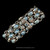 Blue Topaz Laurel Leaf Bracelet in Sterling Silver with Turquoise Blue Enamel  handmade by Bowman Originals, front view
