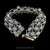 Blue Topaz Laurel Leaf Bracelet in Sterling Silver with Turquoise Blue Enamel  handmade by Bowman Originals, clasp view