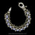 Sterling Silver and Blue Enamel Rolled Laurel Leaf Hook Bracelet handmade by Bowman Originals, clasp view
