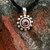 Beaded Rhodolite Garnet Sterling Silver Pendant handcraftedb by Bowman Originals, Sarasota, Florida, USA 941-302-9594.