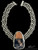 Full view of One of a Kind Sterling Silver inlaid pendant necklace with Sodalite and Alabaster by Bowman Originals, full view
